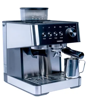 Produktbild von Tornado Siebträger-Kaffeemaschine, 20 bar, 2,3 l, 30 Mahlgradstufen, PID, Dampfstößel, Gehäuse aus Edelstahl