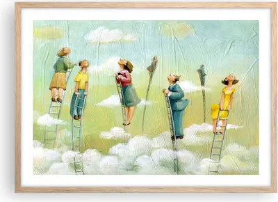 Produktbild von Gerahmtes Poster - Rahmen in heller Eiche - Abstraktion modern - 70x50 cm - Wand Bild - Wanddeko - Wandbilder - Wandposter - Bilderrahmen - Bilder - Kunstdruck - Wandbild - P2NAA70x50-3642
