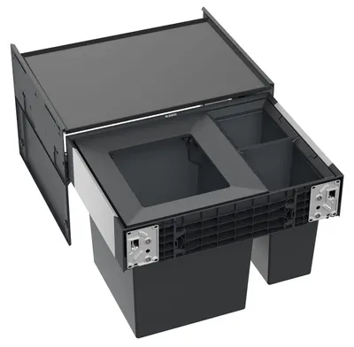 Image de Poubelle encastrable BLANCO SELECT II BIG 60/3 Nombre de bacs : 3 (2 x 6 l et 1 x 35 l) Noir 528148