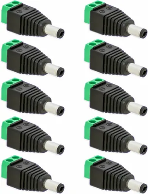 Produktbild von DC Stecker Hohlstecker 5,5 mm - 1,7mm Adapter > Terminal Block 2 Pin Schraubbar [10 Stück]