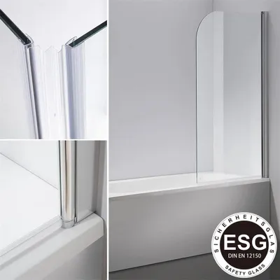 Obrázok produktu pre Sprchový kút Sklenená 140x80cm Sklopná vaňová zástena Otočné tesnenie Nástavec
