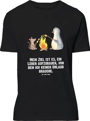 Produktbild von Mr. & Mrs. Panda Größe M T-Shirt Pinguin Lagerfeuer - Schwarz - Geschenk, Grillen, mit Spruch, Leben, Job, Shirt, Herren, Maus, Tshirt