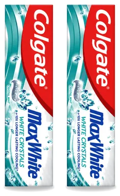 Immagine prodotto di 2 confezioni di dentifricio Colgate Max White sbiancante, contenenti 100 ml ciascuna, confezione vantaggiosa