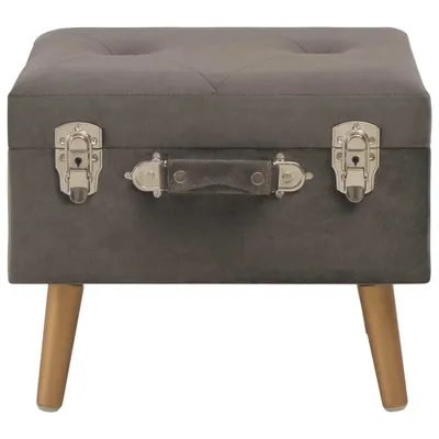 Immagine prodotto di Sgabello con Contenitore 40 cm in Velluto Grigio