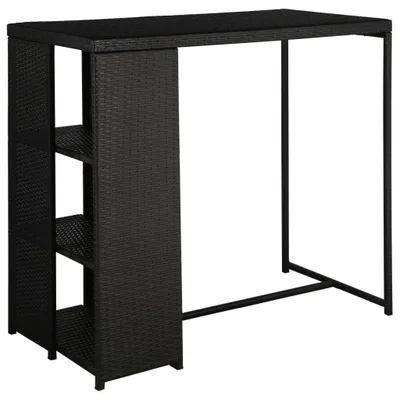 Produktbild von vidaXL 5-tlg. Gartenbar-Set mit Kissen Poly Rattan Schwarz