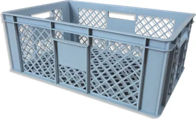 Produktbild von Bäckerkiste Brötchenbox Brotbehälter Konditorenbox Stapelbox Gitterbox EURO-Norm 23 cm grau (BK 23 grau)