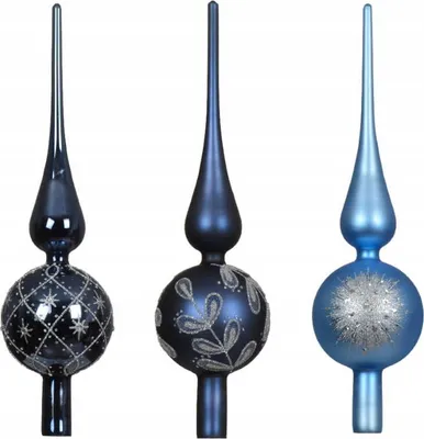 Productafbeelding van Piek glas d8h31 cm blauw a3 kerst Decoris