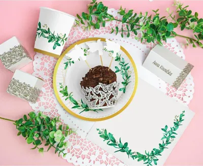 Produktbild von Pappteller Blätter Geburtstag 18cm 6St.