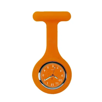 Produktbild von Nurse Watch Schwesternuhr Silikon Krankenschwesternuhr Pulsuhr Kitteluhr Pflege Orange ganzfarbig#3