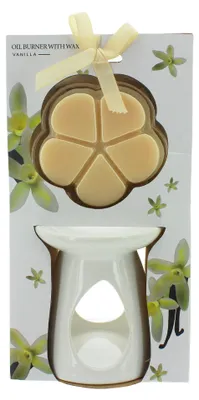 Aromalampe-Set mit Duftwachs 26g, Keramik, Vanille, 9,5x8 cm