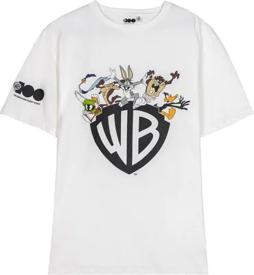 Immagine prodotto di Maglietta a maniche corte da uomo, marca Warner Bros, colore bianco, unisex, taglia XL