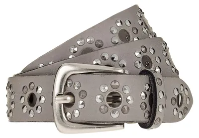 Produktbild von Damen Gürtel aus Leder, Nietengürtel mit Dornschließe, 100x3x0.5cm
