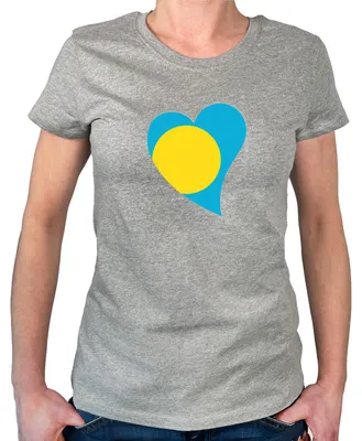 Produktbild von Huuraa Damen T-Shirt Palau Flagge Herz S Sport Grey Bio Baumwolle Fairtrade Damenshirt Geschenkidee