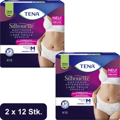 Produktbild von TENA - Silhouette Plus White M - 2x12 Stk.