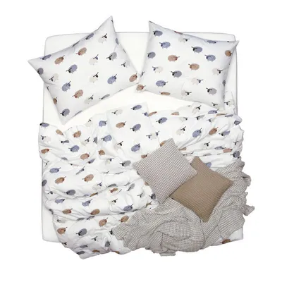 Obrázek produktu pro SCANquilt povlečení KREP ovečky smetanová 100% bavlna 140 x 200/70 x 90 cm