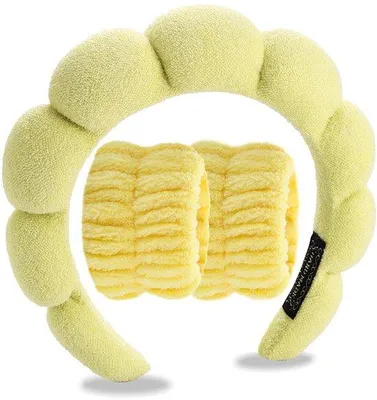 Produktbild von Gelbe weiche Haarband Scrunchie für Makeup und Hautpflege