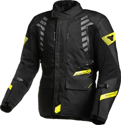 Immagine prodotto di Macna Ultimax giacca impermeabile da moto in tessuto, nero/giallo, M