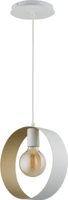 Immagine prodotto di Lampada a sospensione decorativa bianca e oro moderna a cerchio Happy 1xE27 15W Sigma Lighting