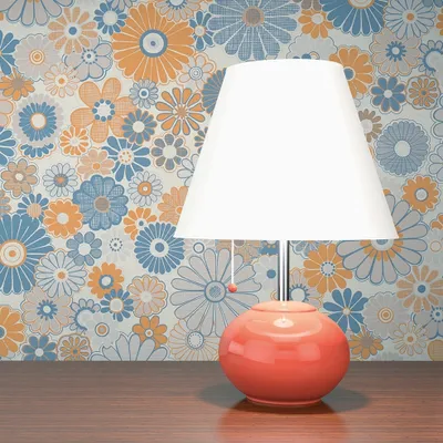 Produktbild von Tapete Lenni Blumen M1-No.10924 Vlies Blau Orange Tadessi 8.50 m x 0.53 m