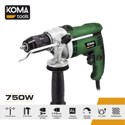 Image de Perceuse à Percussion 750w Puissance Et Polyvalence Pour Perçage Matériaux Divers. - Koma Tools