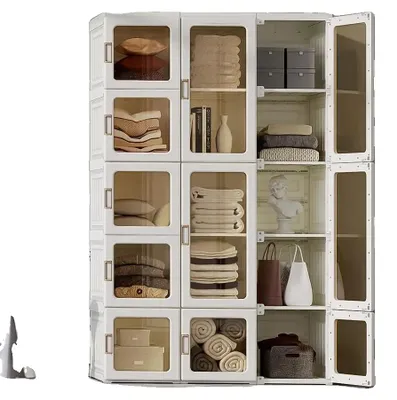 Image de Rangement pour vêtements, montage rapide, matériaux écologiques, beige