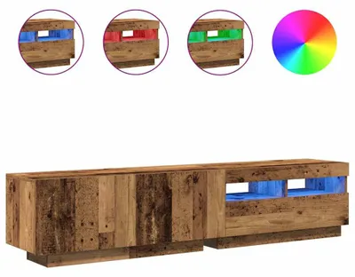 Obrázok produktu pre vidaXL TV skrinka s LED osvetlením, vzhľad starého dreva 180x35x40 cm