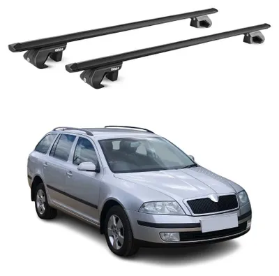 Image de Barres de toit transversales pour Skoda Octavia II Break 2004-2013 Alu Noir ABE, Image générée par une IA