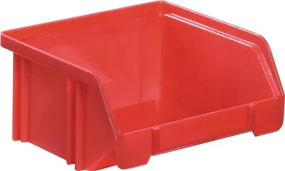 Produktbild von LA KA PE Sichtlagerkasten Größe 5 rot Länge 85 / 65 x Breite 105 x Höhe 45mm aus Polystyrol stapelbar - LK5
