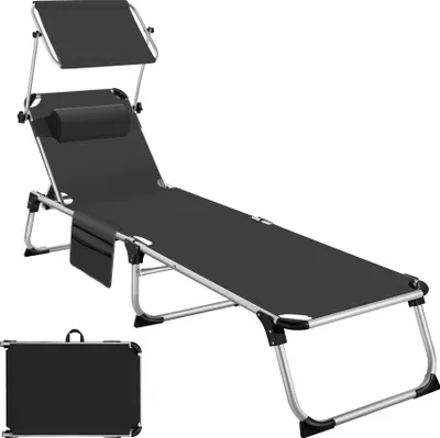 Produktbild von tectake® Aluminium Sonnenliege Aurelie gepolstert, klappbar