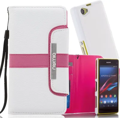 Produktbild von Sony Xperia M2 (D2303) Numia Bookstyle 2 in 1 Weiss-Rosa/Pink