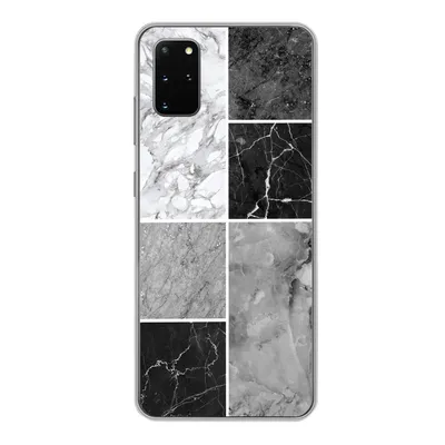 Produktbild von MuchoWow® Handyhülle Schutzhülle Hülle für Samsung Galaxy S20 Plus Marmor - Schwarz - Weiß Silikon Softcase Handy Hülle - Hartschale