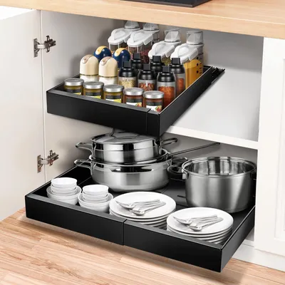 Produktbild von Küchenschublade Organizer mit leiser und abnehmbarer Führung