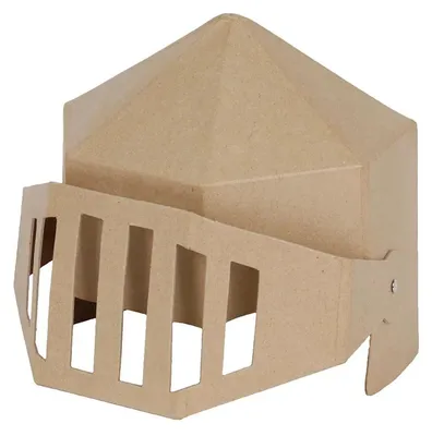 Produktbild von Décopatch Braunes Pappmaché, Ritterhelm für Kinder 24x25x20cm Kartonbraun AC883C
