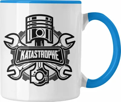 Produktbild von Trendation - KFZ Mechaniker Tasse Geschenk Spruch Männer KFZ Mechatroniker Geschenkidee Becher Werkstatt Katastrophe (Blau)