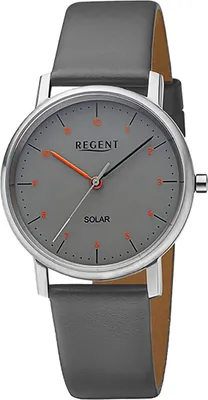 Immagine prodotto di Orologio da donna in pelle Regent, orologio da polso al quarzo con cinturino in pelle grigio D2URF1553