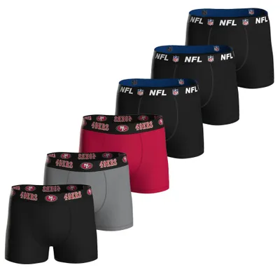 Produktbild von NFL Herren Boxershorts, 6er Pack - NFL Teams, Boxers, Football, Logo, Baumwollmischung San Francisco 49ers/Schwarz XL