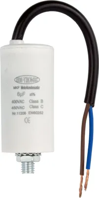 Produktbild von MKP Motorkondensator, Arbeitskondensator Anlaufkondensator Kondensator 450V - Anschluss: Kabel - Wert: 6µF