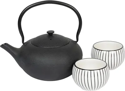 Obrázok produktu pre BREDEMEIJER Čajová súprava liatina/porcelán Shanxi 1 liter čierna 3 kusy