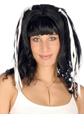 Produktbild von Bouffant Perücke mit weißen Bändern