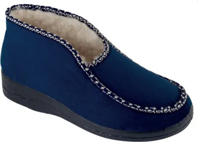 Produktbild von Damen warme Hausschuhe  ADANEX Fussbett 17010 blau Schafswolle