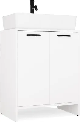 Immagine prodotto di Moderno mobile da bagno NINA 2DUM sotto il lavabo – 2 ante, bianco opaco | Dimensioni: 60x74x40 cm