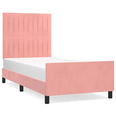 Produktbild von vidaXL Bettgestell mit Kopfteil Rosa 80x200 cm Samt