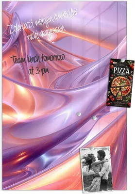 Produktbild von Magnettafel 40x60cm Pinnwand Whiteboard beschreibbar - Abstrakte Wellen