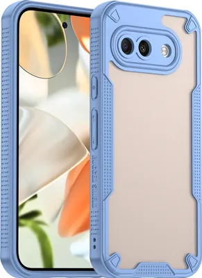Immagine prodotto di Custodia protettiva per Google Pixel 9A, retro traslucido opaco, custodia bumper in TPU Blu