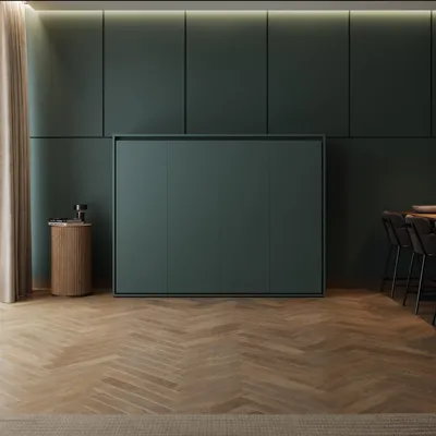Produktbild von Schrankbett  SMARTBett140x200 Horizontal (M2 55 cm Tiefe)  Steingrün