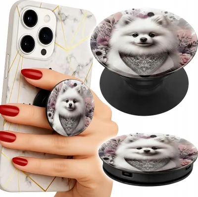 Image de Support telephone Popsocket pour doigt / support - POMERANIAN, SZPIC MINIATUROWY