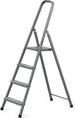 Produktbild von DRABEST, Stahlleiter, Leiter, haushaltsleiter, leiter 4 stufen, Klapptritt, Stahl, Universal,bis 125 kg