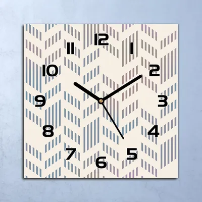 Produktbild von Wanduhr Echt-Glas-Küchenuhr Fischgrätenmuster Quarz Lautlos 30x30 Deko Bilder