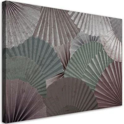 Produktbild von Leinwandbild Heiliger Lotus und Fächer 120x80 Feeby Grau bild für die wand bereit zum aufhängen