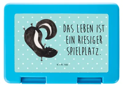 Produktbild von Mr. & Mrs. Panda Bento Box Stinktier Handstand - Türkis Pastell - Geschenk, Vorratsbehälter, Raubtier, Stinki, Frischhaltedose, Bentobox, Wildtier, Lunchbox, Skunk